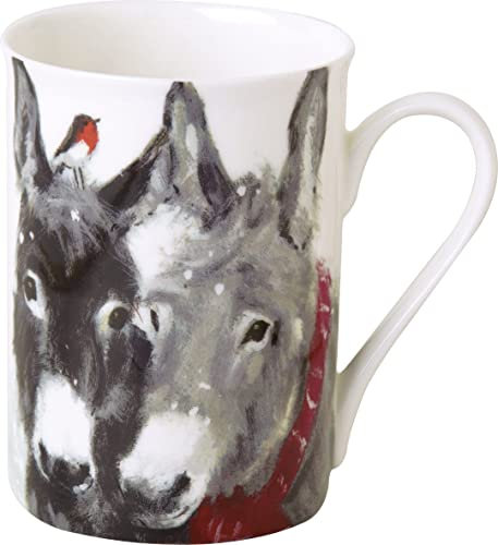 IHR - BOB887800 - Kaffeebecher, Weihnachten, Esel, Pips and Grey, Porzellan, 11cm x 8,2cm, 375ml