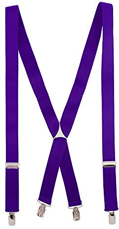 Cencibel Smart Casual Bretelle Lisci Uomo, Viola, Taglia unica