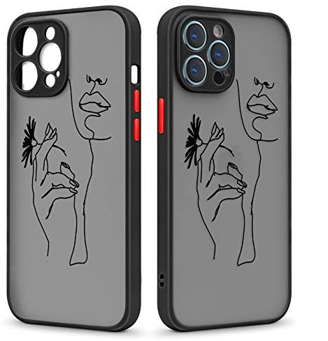 Yoedge für Apple iPhone 6 Plus Hülle, durchscheinend Matter PC mit Schwarz weichen Rahmen, Mode 360 Grad stoßfeste und Fallschutz Handyhülle für iPhone 6 Plus / 6S Plus 5,5, Frau