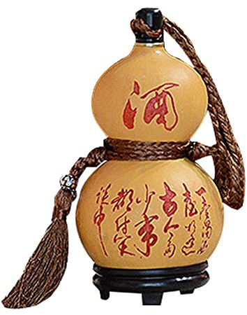 Cruche de Gourde Naturelle, Cruche Gourde de Vin Saké, Flacon de Hanche Facile à Nettoyer, Bouteille d'eau Vin de Grande Capacité, Gourde d'eau Et de Vin pour Camping,500ml