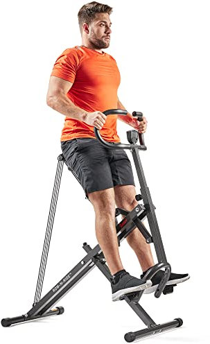 Sunny Health & Fitness Row-N-Ride Plus, máquina de Sentadillas asistidas de Alta Resistencia, Resistencia Ajustable y Asiento Acolchado Grueso - NO. 077PLUS