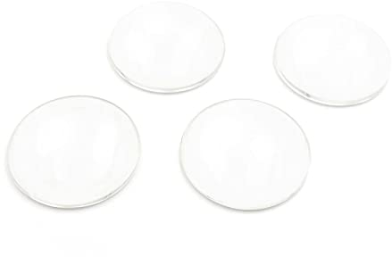 Vintageparts Cabochon Glas klar 40mm 4 Stück zum Schmuck selber basteln