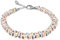 ParticolarModa Bracciale Donna regolabile nodini anelli intrecciati acciaio alluminio morbido 6 mm (Regolabile da 16 a 19 cm (x polso 13-15), Argentato/Dorato/Rosa)