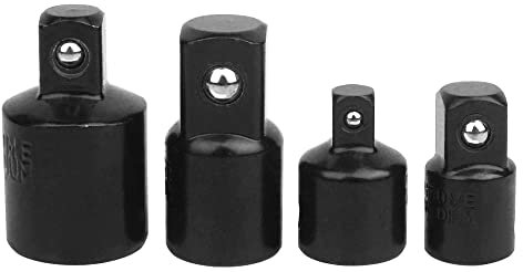 4 piezas Adaptadores para Llave de Carraca Adaptador 1/2 a 3/8, 3/8 a 1/2, 3/8 a 1/4, 1/4 a 3/8 Negro