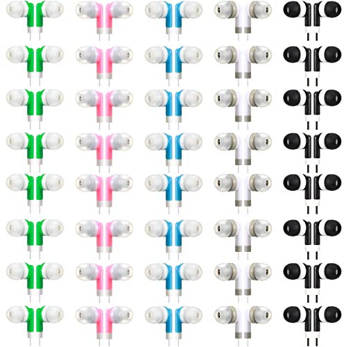 Konohan 100 Pack Kids Earbuds Wired Earphones Multipack Earphones Headphones for School Library Museum Classroom Students (Multicolor)