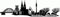 Skyline4u NRW Skyline Aufkleber Sticker Autoaufkleber City Gedruckt - 60x17,2cm schwarz