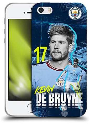 Head Case Designs Offizielle Manchester City Man City FC Kevin De Bruyne 2022/23 Erstes Team Soft Gel Handyhülle Hülle kompatibel mit Apple iPhone 5 / iPhone 5s / iPhone SE 2016
