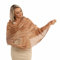PashminaShine Cognac Bruin Gemêleerde Sjaal van Cashmere Modal Cozy Chique Lichtgewicht Pashmina Zacht met Ruffles'