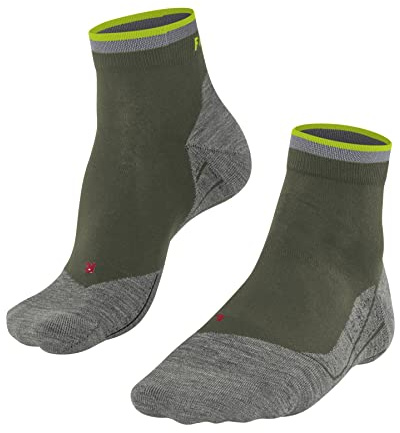 FALKE Herren Laufsocken RU4 Endurance Short Reflect M SSO Baumwolle Antiblasen 1 Paar, Grün (Herb 7754), 42-43