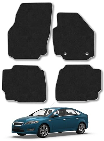 Ford Mondeo (2007-2010) Carpet Car Mats | Grey Edge Trim Tailored Fit Floor Mats Full Coverage Protection Accessories Easy Clean Anti Slip Made in the UK