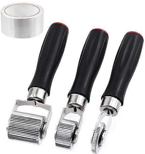 Glarks Lot de 4 rouleaux insonorisants pour voiture, 6 mm, 20 mm, 40 mm, outil d'installation en métal avec ruban adhésif en aluminium pour installation insonorisée de voiture