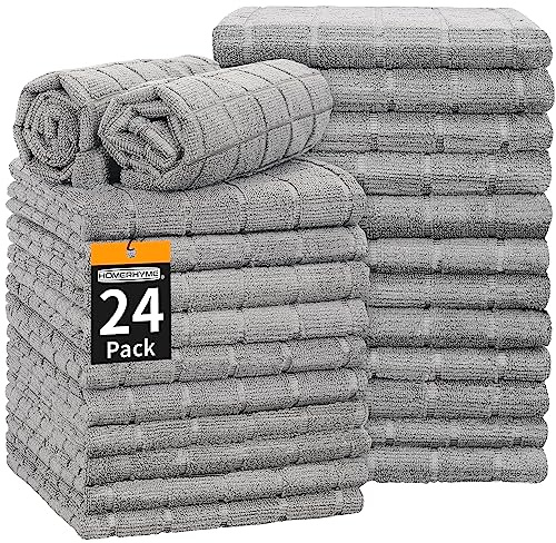 HOMERHYME Hand Towels for Bathroom, 24 Pack 25''*15'' Microfiber Grey Bath Hand Towels, Quick Dry Lint Free Soft Absorbent Bulk Washcloths Decorative Fingertip Towels for Hotel Travel Kitchen