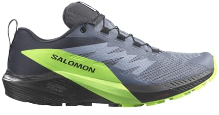 Salomon Sense Ride 5 GTX, Zapatillas para Correr Hombre, Flint Black Green Gecko, 42 EU