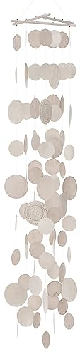 Windspiel Estany Capizmuscheln Höhe 95 cm Beige