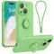 Galful iPhone 14 Plus Case with 360° Ring Holder Kickstand, Wrist Strap, Mint Green