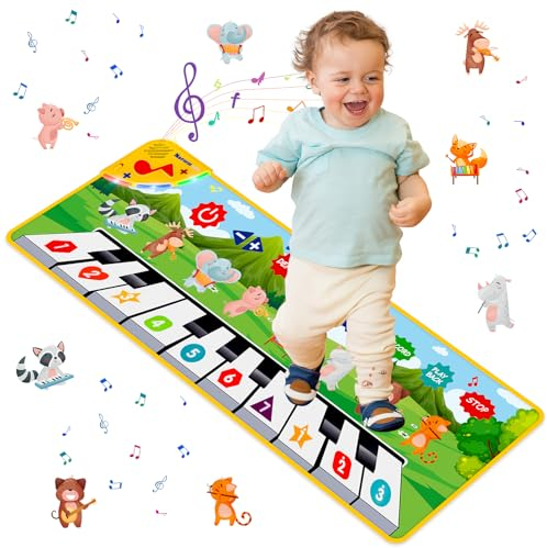 Kinder Klaviermatten, Tanzmatte Spielzeug für 1 2 3 4 5 Jahre alte Mädchen Jungen Kinder Spielmatte für Kleinkinder Baby Musikmatten Pädagogische Weihnachts Geburtstag Geschenke