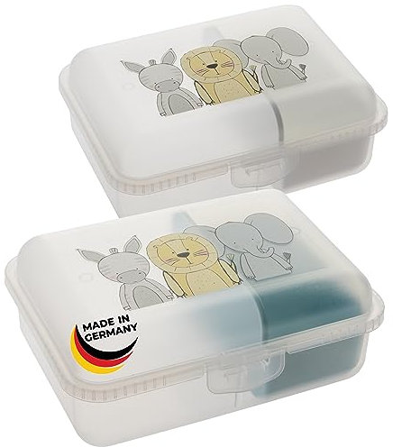 2friends Brotdose Kinder mit Fächern 2er Set, Lunchbox Kinder mit Trenneinleger + Klickverschluss, 100% Recyclebar, Lebensmittelecht, Frühstücksbox ohne BPA, Made in Germany