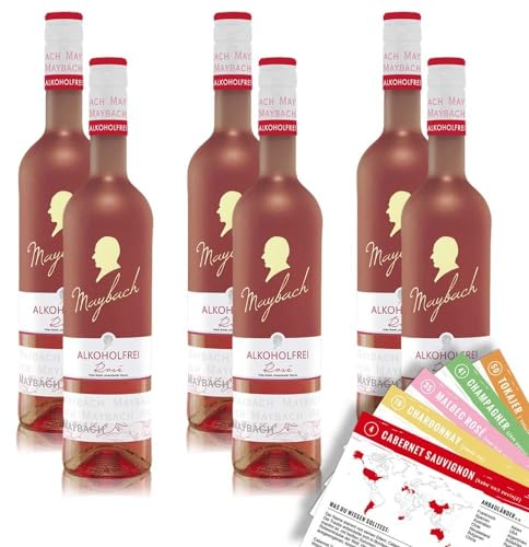 Maybach Roséwein, alkoholfrei, sortenreines Weinpaket + VINOX Winecards (6x0,75l)