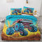 GEDAEUBA Bettwäsche 135x200 Monster Truck - Kinder Bettbezug 135 x 200 2er Set, Wendebettwäsche und Kissenbezug 80x80, Weiche & Angenehme & Atmungsaktive Mikrofaser Bettwäsche-Sets mit Reißverschluss