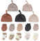 MAMIMAKA Baby Caps Handschuhe und dicke warme Socken Baumwolle Neugeborene Essentials Zubehör (Hüte+Handschuhe+Terry Socken),0-6 Monate