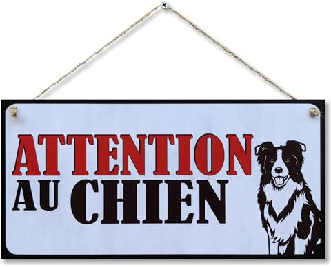 CARISPIBET Attention au chien ! Panneaux pour propriétaires de chiens, plaques d'attention pour l'entrée, panneaux d'avertissement, signalisation extérieure 15 x 30cm