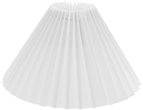 FRCOLOR Plissee-Lampenschirm Für Tischlampe Stoff-Lampenschirm Lichtabdeckung Schlafzimmer-Stehlampen-Lichtschirm Kronleuchter-Schirm Lampenabdeckung Für Stehleuchte Tischlampe Weiß