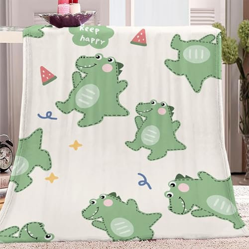 Flauschig Flanell Kuscheldecke 70x100 cm Cartoon-Niedliches Krokodil-Thema Weiche Warme und Gemütliche Kuscheldecke für Bett, Couch, Sofa, Stuhl, Fleecedecke als Erwachsene und Kinder Geschenk