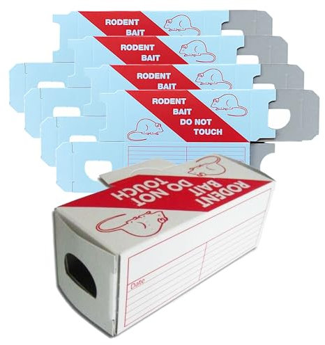 Carboard Mouse Bait Boxes 10 Pieces Mouse Bait Box for Monitoring of Poison Cardboard Boxes for Mouse Trap Mice Bait Box For Indoors Kitchen or Damp Environments.