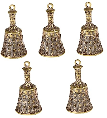Lurrose 5St -Anhänger aus Messing Gremlin-Glocken für Motorräder Dekorationen fürs Auto Schlüsselanhänger Messingglocke Glocken für das Handwerk Charme hängende Glocke Bastelbedarf