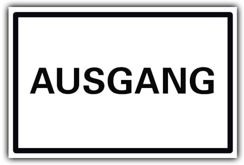 Ausgang Schild Orientierung Hinweis Wegweiser Büro Infoschild PVC 300 x 200 x 3 mm Vorgebohrt B1-Zertifiziert