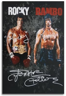 DATOZA Sylvester Stallone Rocky And Rambo Poster Dekorative Malerei Leinwand Wandkunst Wohnzimmer Poster Schlafzimmer Malerei,Wandkunst Bilddruck Moderne Familienzimmer Dekor 12x18inch(30x45cm)
