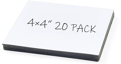 Realth Magnetic Dry Erase Labels 20 Pcs 10CM x 10CM White | Magnetic Labels, Reusable Erasable Write, for Classroom Home Office Whiteboard Refrigerator Crafts Name Tags