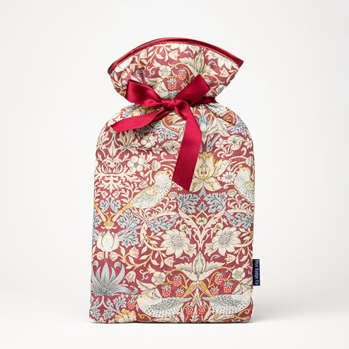 Large Hot Water Bottle in William Morris Strawberry Theif Plum