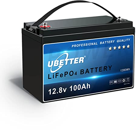 UBETTER 12V 100Ah LiFePO4 Batterie mit 100A BMS, 100Ah Lipo Batterie 1280Wh Lithiumbatterie mit 4000+ Deep Cycle, Unterstützung in Serie/Parallelschaltung, perfekt als Stromquelle für Innen und Außen