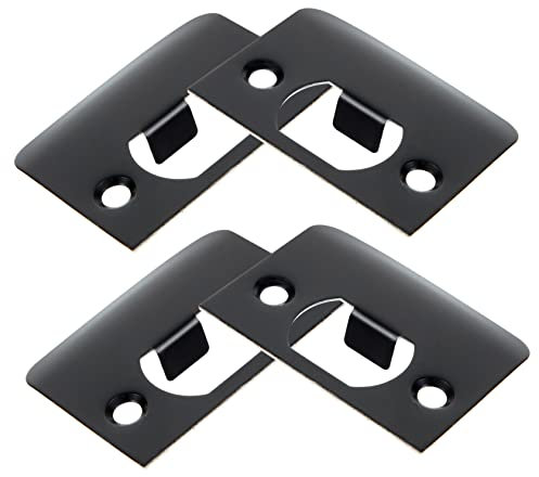 FOYTOKI 4pcs Cam Block Kit Filler Playes Door Reinforcement Door Striker Bolt Door Hole Cover Plate Door Knob Plates Devices Security Door Lock Door Strike Plate Black Jam Stainless Steel