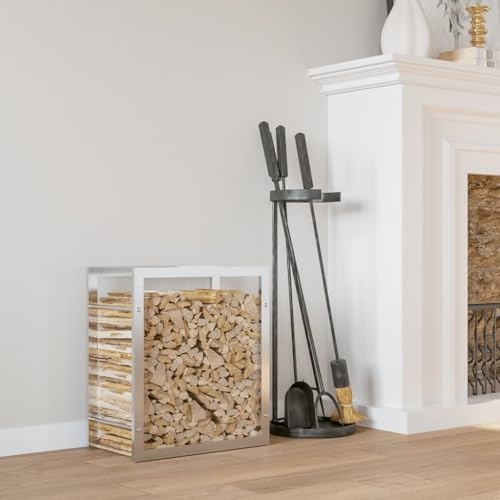 ZEYUAN Brennholzregal 50x28x56 cm Edelstahl, Kaminholzregal, Brennholz Regal Außen, Holzregal, Kaminholz Ablage Innen, Outdoor Firewood Racks - 357859