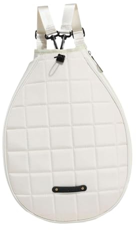 LOVIVER Tennis-Rucksack, Tennis-Umhängetasche, große Schläger-Tragetasche, Tennisschläger-Hülle, Badminton-Schlägertasche, Weiß
