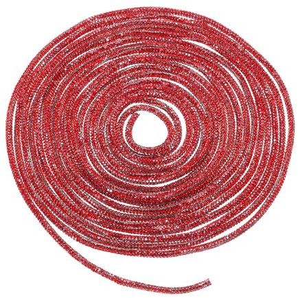 QUARKZMAN Cordones de Zapatos Redondos Brillantes de Cristal con Purpurina de Estrás, Cordón de Cuerda de Zapato para Zapatilla y Pantalones de Chándal, Rojo