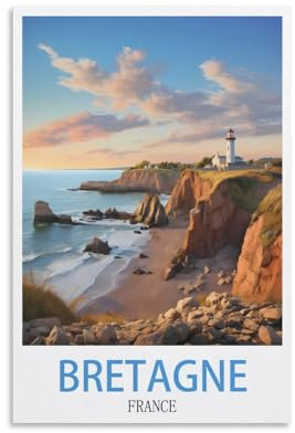 Bretagne Frankreich, Vintage-Reiseposter, 30 x 45 cm, Leinwandkunst, Poster und Wandkunst, Bilddruck, moderne Familienschlafzimmer-Dekoration