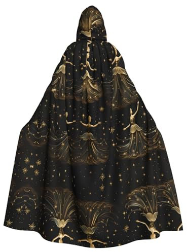 YYHHAOFA Halloween Adult Hooded Cape for Parties and Cosplay Costumes women's nutcracker ballet xmas dance Pattern