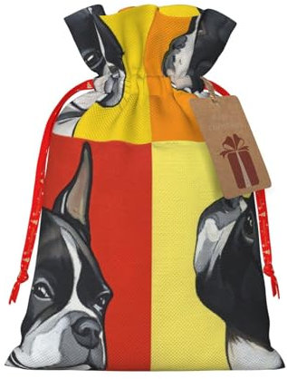 Niedlicher Mops mit Kordelzug, Jute-Geschenktasche, umweltfreundliche Verpackung für Urlaubsgeschenke