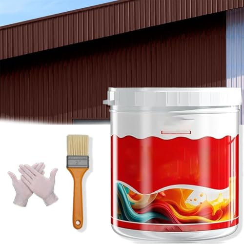 Peinture antirouille et rénovation pour métal, 500 g, dissolvant de rouille à base d'eau pour métal, réparation de la rouille reconditionnée, peinture antirouille et rénovation (marron)