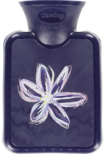 Fashy Mini-Wärmfasche 0,3 L, marine mit Blumndruck