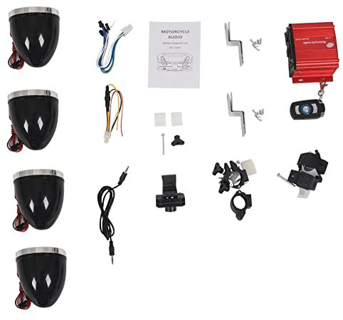 pQirnvIL Haut-parleurs Bluetooth étanches de 7,6 cm pour moto, amplificateur 4 canaux, système d'ampli audio stéréo MP3