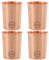Fashnkart Bicchieri in rame puro Set di 4 bicchieri per acqua potabile Ayurveda Health Pure Tumblers Tazze in rame 10,14 Oz 300 Ml (semplici)