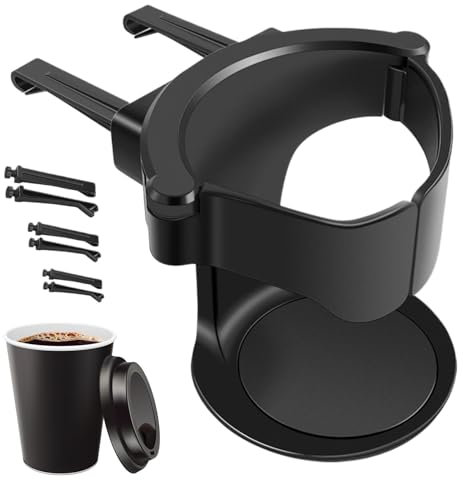 Auto Getränkehalter, Universeller Becherhalter für Auto, Verstellbarere Flaschenhalter Aschenbecher, Lüftungshalterung mit Auto Belüftungs Clips, Geeignet für Kaffeetassen Getränke