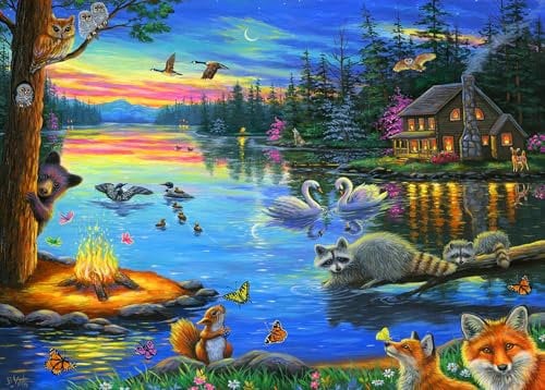 Bridget Voth - 500 Piece Puzzles for Adults - Lakeside Evening - Jigsaw Puzzles