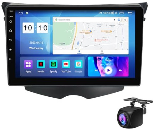 Car Radio For Veloster FS 2011-2017 Car Play Screen With Wireless Carplay Android Auto Live Navigation Voice Control Mirror Link 9 Inch Touch Screen Stereo GPS Navigation Bluetooth(Color:8-Core 4+64G)