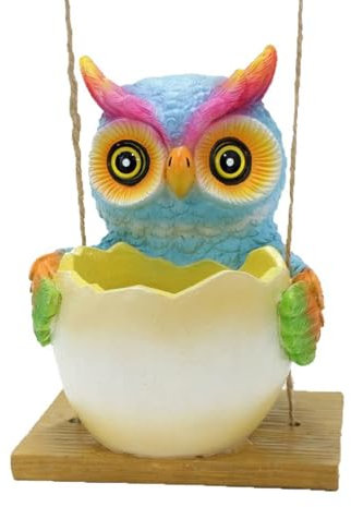 Gramigg Eulen-Pflanzgefäß aus Kunstharz, für Balkon und Garten, schöne Töpfe für einfache Pflege, kleine Blumen- und Blumentöpfe