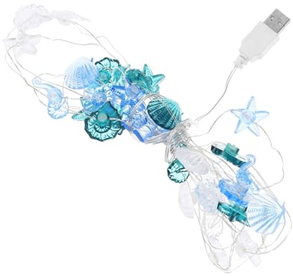 HEALSOPTHY 3m Usb Lichterkette Mit Seesternen Und Muscheln Pp Material Led Beleuchtung Für Innen Maritime Dekoration Warmweiß